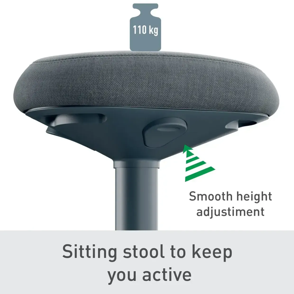 Siddestol – Leitz Ergo Active – Comfort – Mørkegrå