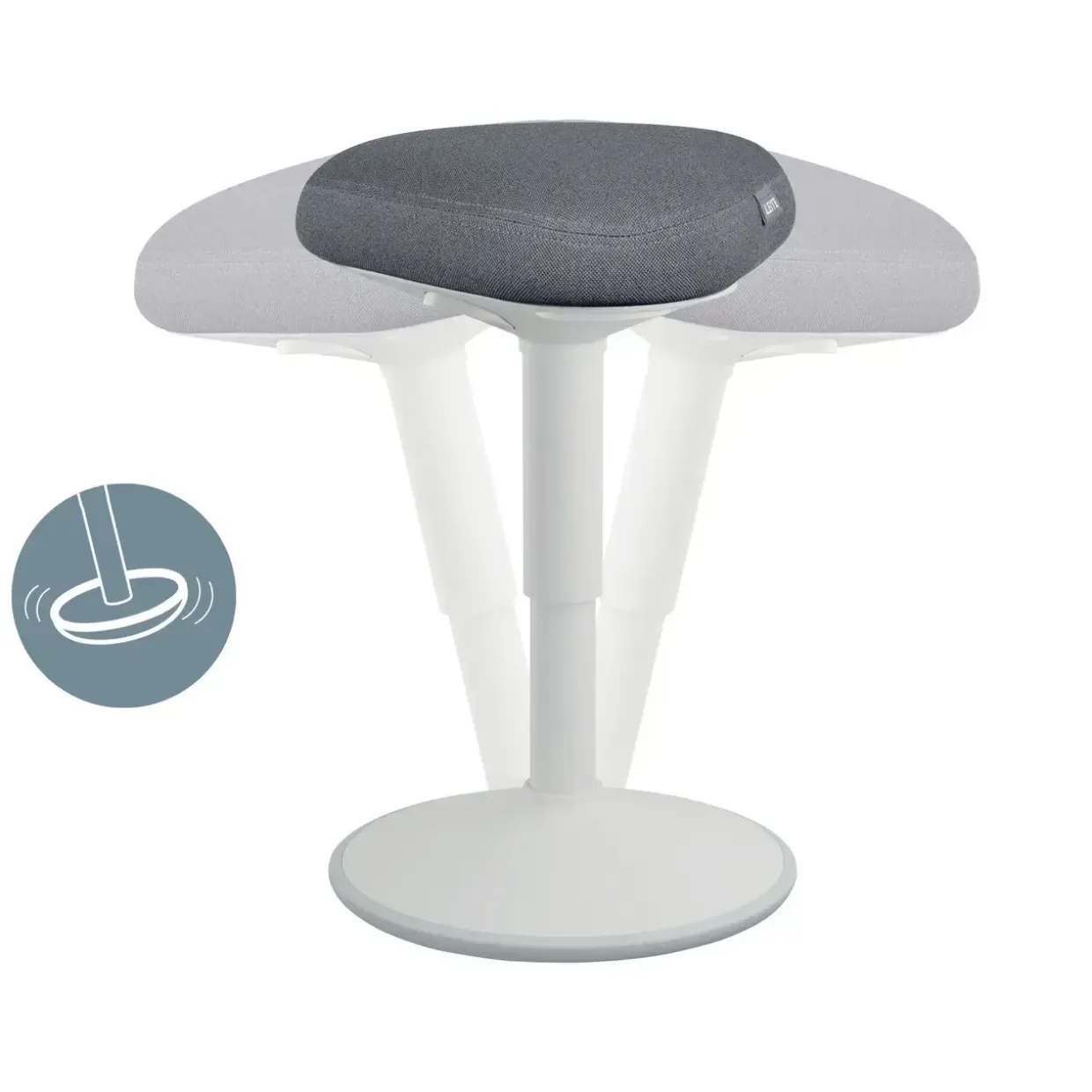 Siddestol – Leitz Ergo Active – Comfort – Lysegrå
