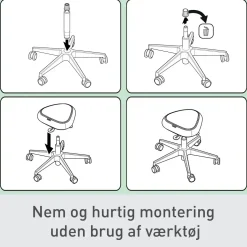 Siddestol m/hjul – Leitz Ergo Active – Comfort – Grå
