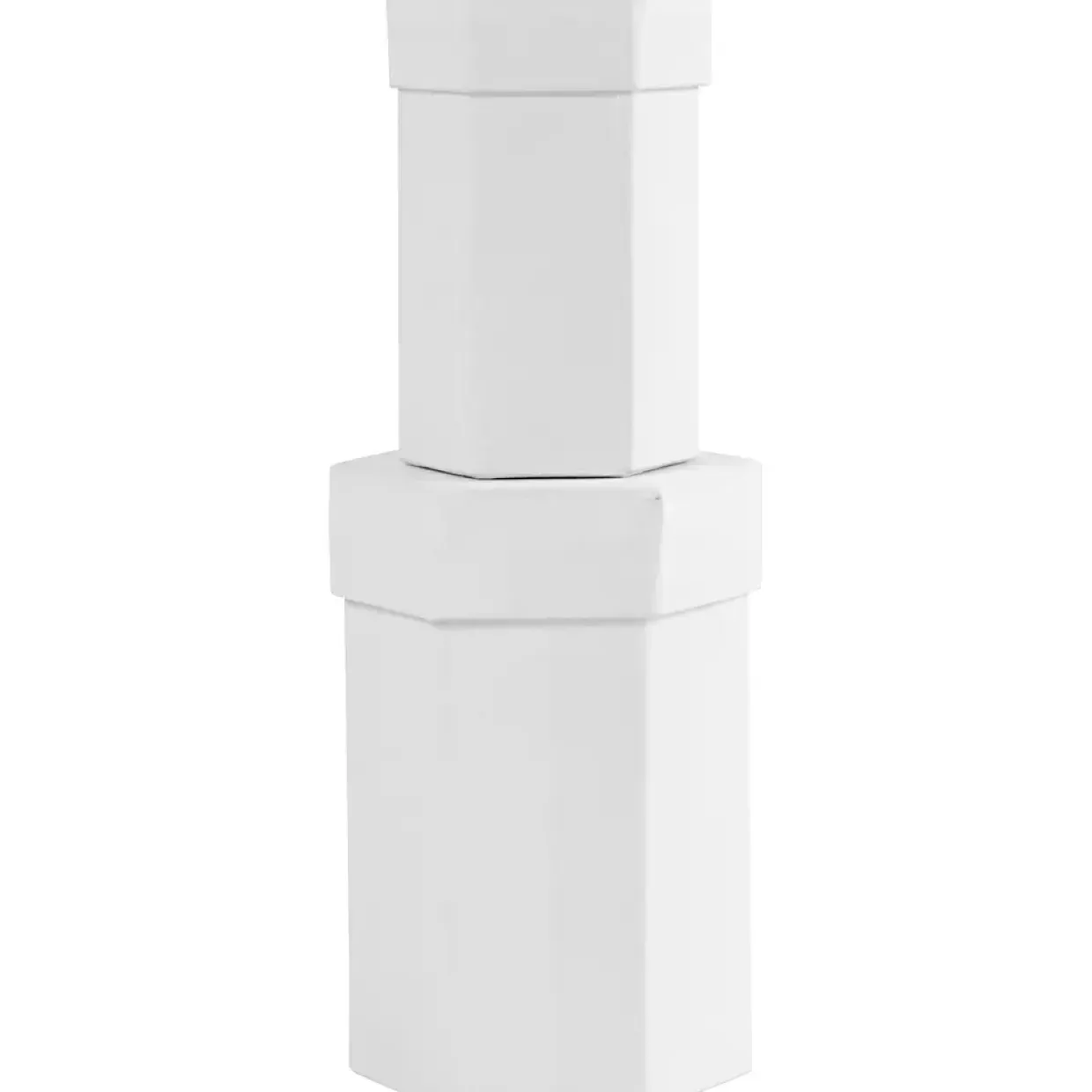 Æsker - sekskantede pap hvid 4,5+6 cm H: 7+9 cm - 2 stk