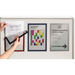 Skifteramme - A4 DURAFRAME® MAGNETIC med blå ramme - 5 stk.