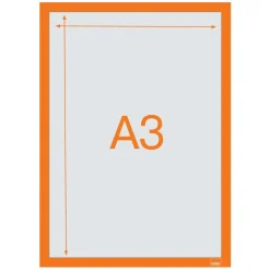 Skifteramme Nobo Infotavle magnetisk/selvklæb A3 orange - 2 stk