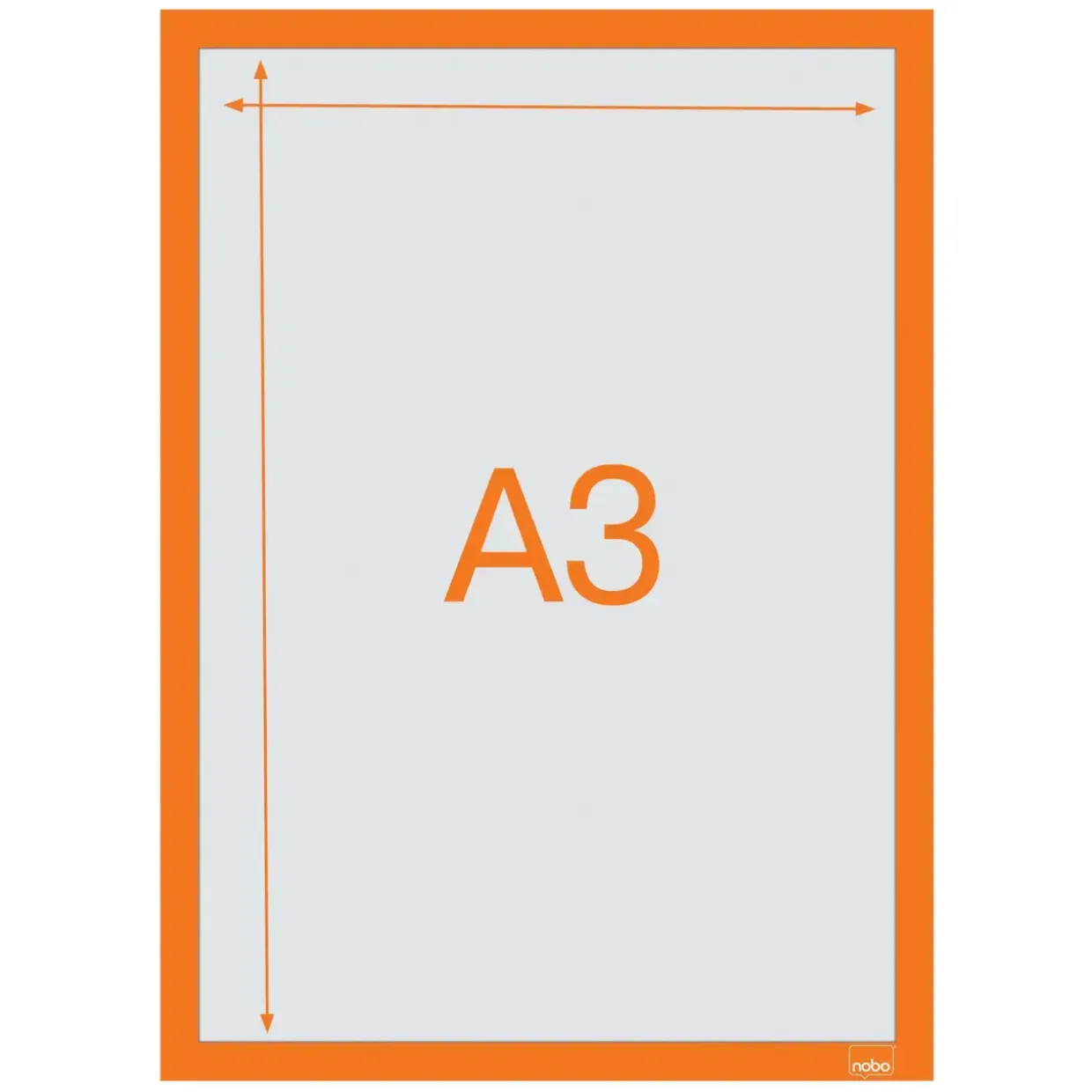 Skifteramme Nobo Infotavle magnetisk/selvklæb A3 orange - 2 stk