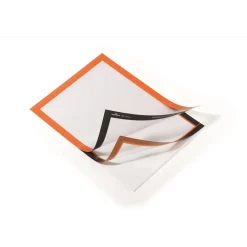 Skifteramme - selvklæbende A4 DURAFRAME® magnetisk med orange ramme - 2 stk.