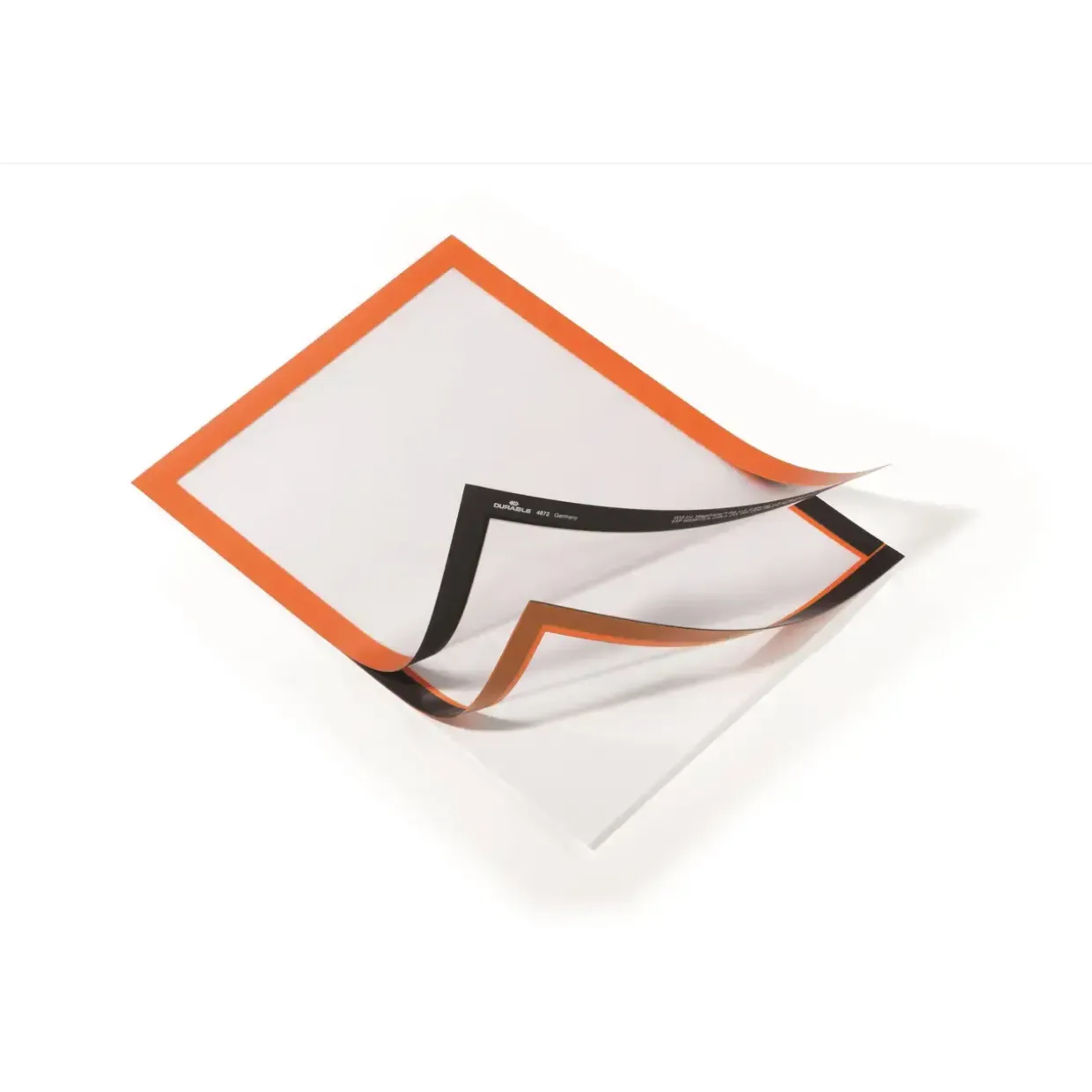 Skifteramme - selvklæbende A4 DURAFRAME® magnetisk med orange ramme - 2 stk.
