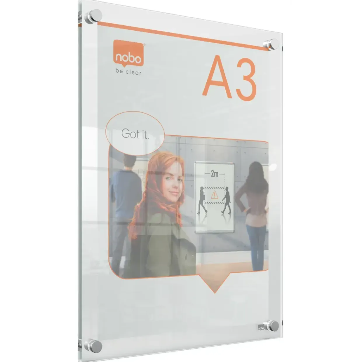 Skilt til montering - Nobo Akryl Premium Plus A3 - Vægmodel