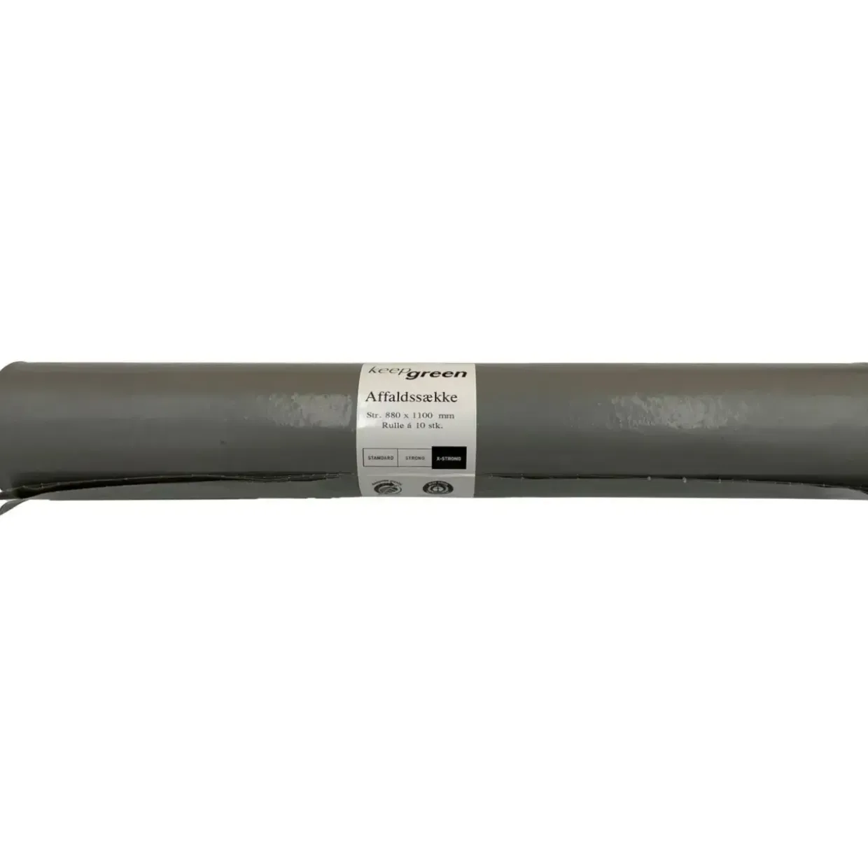 Sæk KeepGreen 115ltr B880xL1100mm 70my Strong Grå - 8 rl x 10 stk/krt