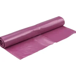 Sæk, 120 l, transparent lilla, LDPE/genanvendt, 76x103cm - 16 ruller