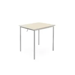 Skolebord - Model 166 - 700x600 mm - Birk laminat - Alugråt stel - Højde 720 mm