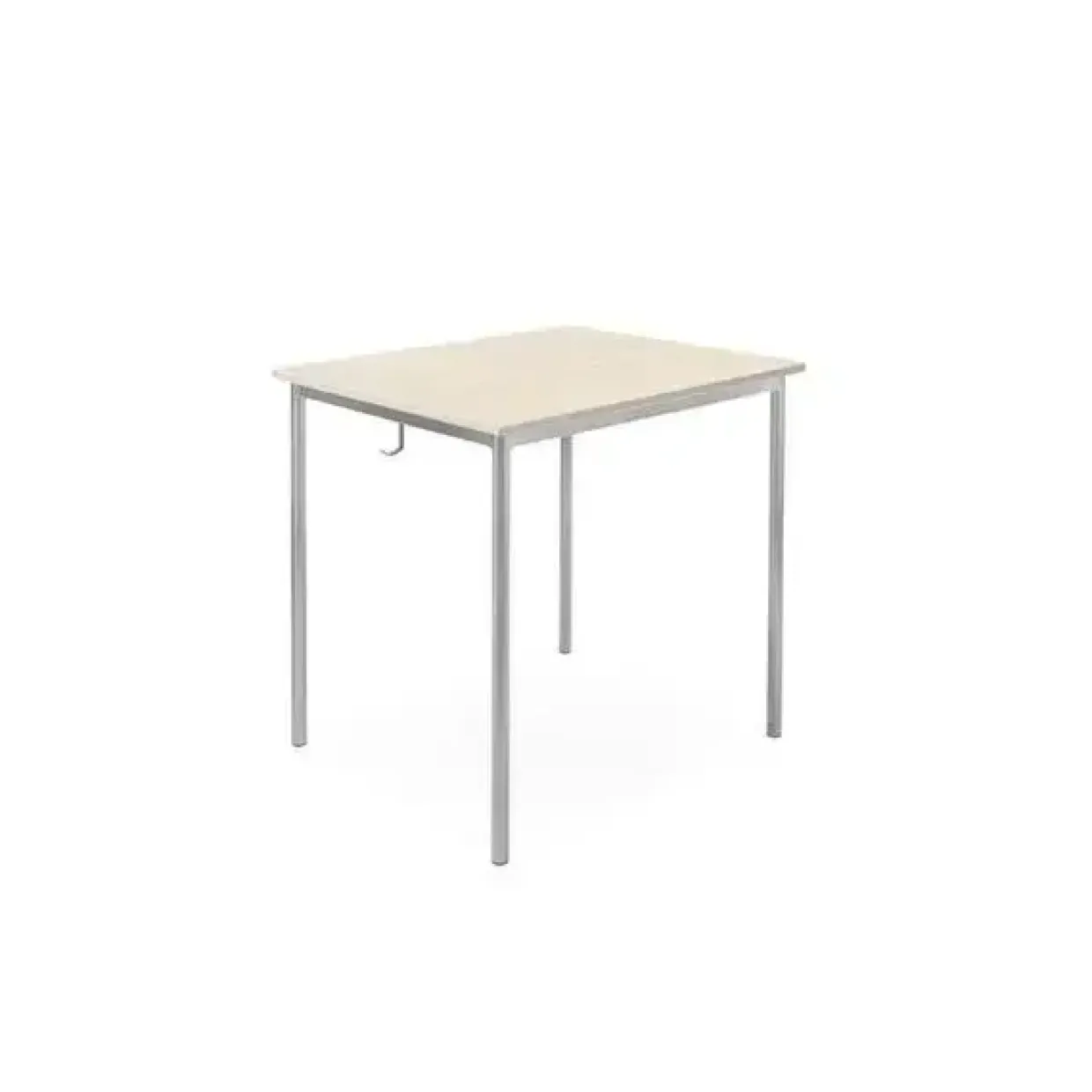 Skolebord - Model 166 - 700x600 mm - Birk laminat - Alugråt stel - Højde 720 mm