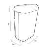 Skraldespand, Katrin 91912, Waste Bin, hvid, med låg, 50 Liter