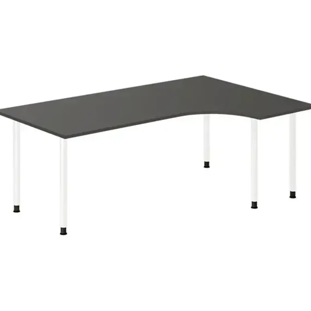 Skrivebord DNA, Antracit 2000x1200 mm Højre I-ben/Hvid
