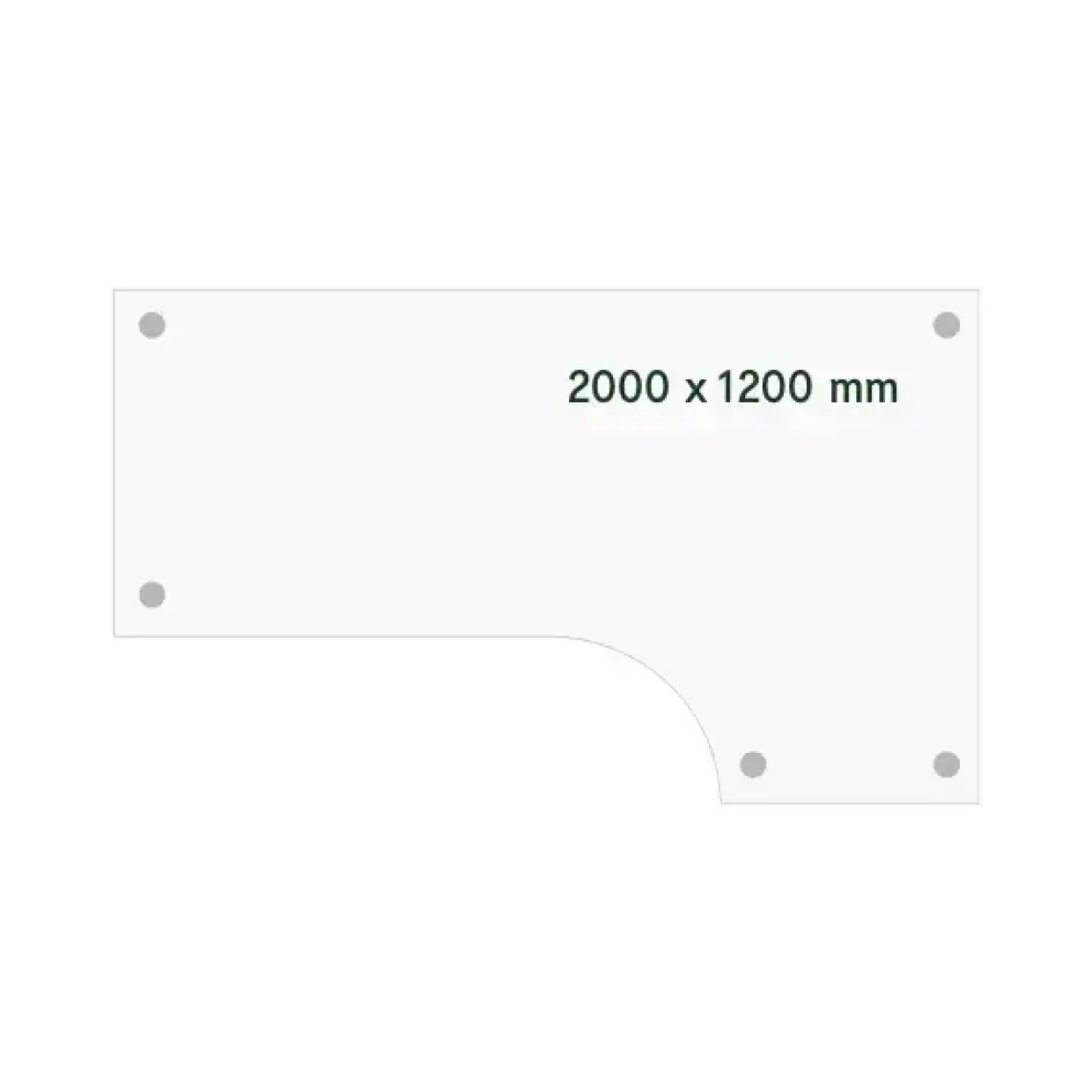 Skrivebord DNA, Antracit 2000x1200 mm Højre I-ben/Hvid