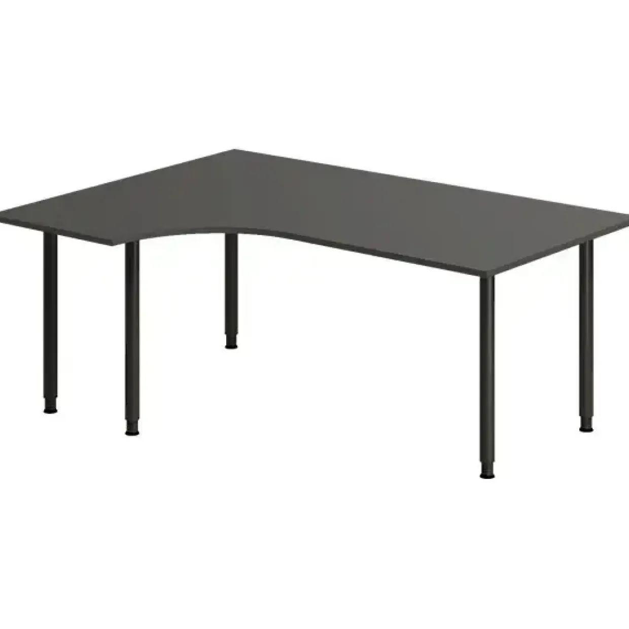 Skrivebord DNA, Antracit 1800x1200 mm Venstre I-ben/Sort