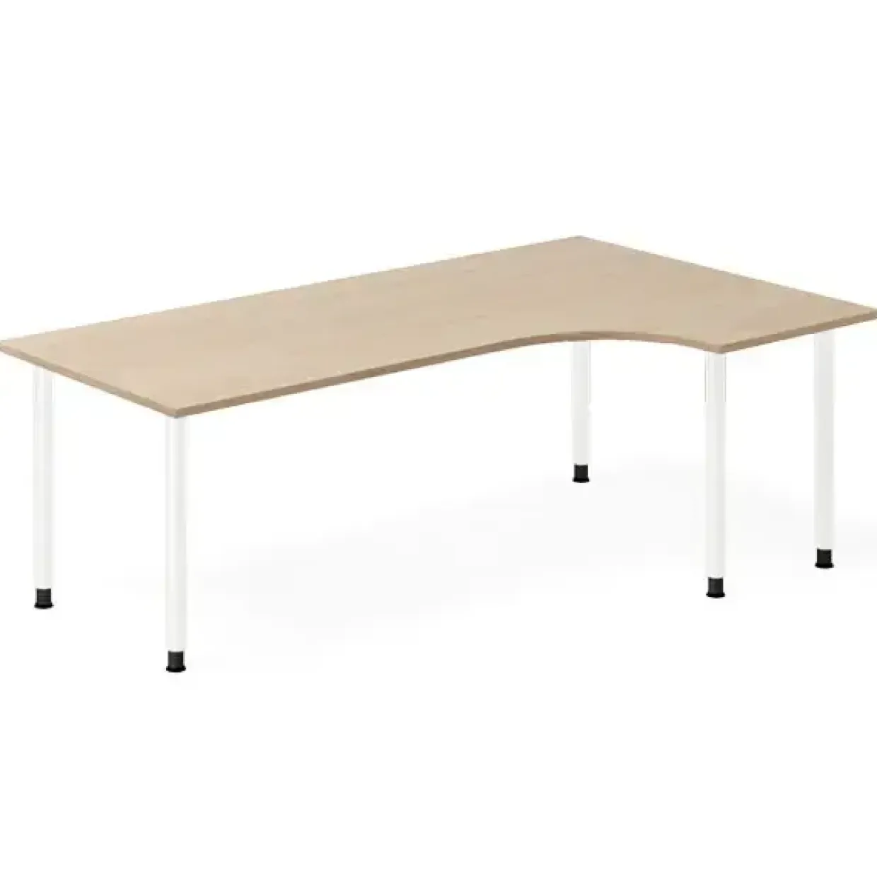 Skrivebord DNA, Eg 2000x1200mm Højre I-ben/Hvid