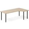 Skrivebord DNA, Eg 2000x1200mm Højre I-ben/Sort