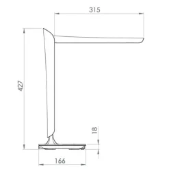 Skrivebordslampe LED Tulip 8W USB hvid/sort