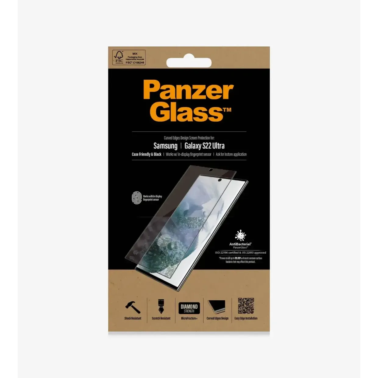 Skærmbeskyttelse - PanzerGlass Samsung Galaxy S22 Ultra (CF) - Sort