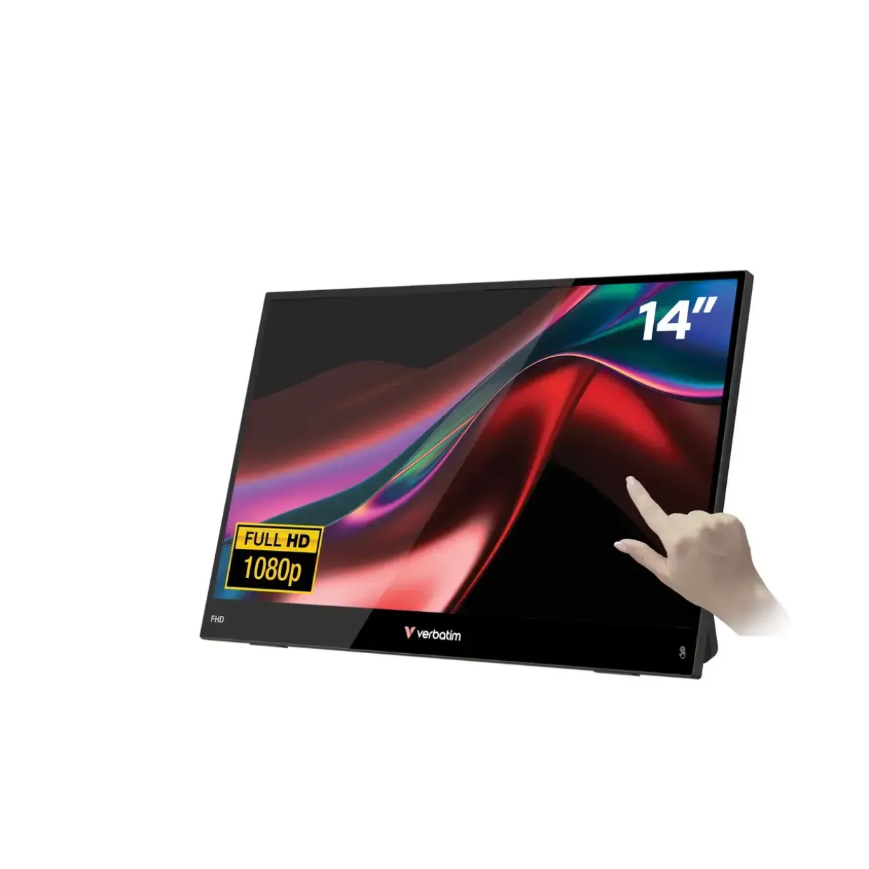 Skærm - Verbatim 14" Portable FHD Touchscreen Monitor LIGHT - Full HD - Sort - 1 stk