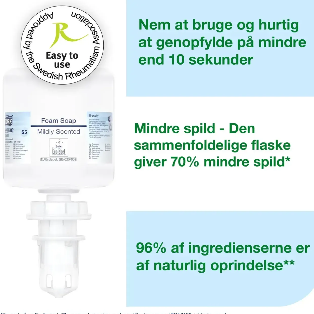 Skumsæbe Tork 525502 Mild Duft Mini S5 8x525ml