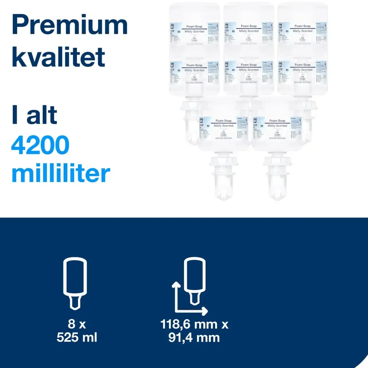 Skumsæbe Tork 525502 Mild Duft Mini S5 8x525ml