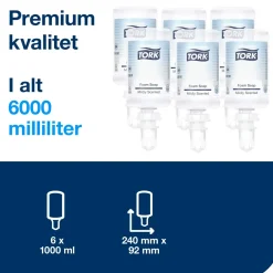 Skumsæbe Tork 520501 S4 Premium | 1000 ml med parfume - 6 stk