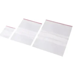 Små Lynlåsposer GRIPPIE med skrivefelt 60 x 80 mm T-61 med 5 mm hul - 1000 stk i pakke