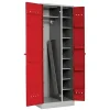 Soldaterskab Lige tag 1x680 mm rød dør 680 x 600 x 1900 mm, inkluderet våbenrum