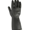 Sorte gummihandsker L latex indvendig velourisering flergangs - 12 par