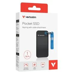 SSD - Verbatim Pocket 1TB - USB 3.2 Gen 2 - Sort/Blå