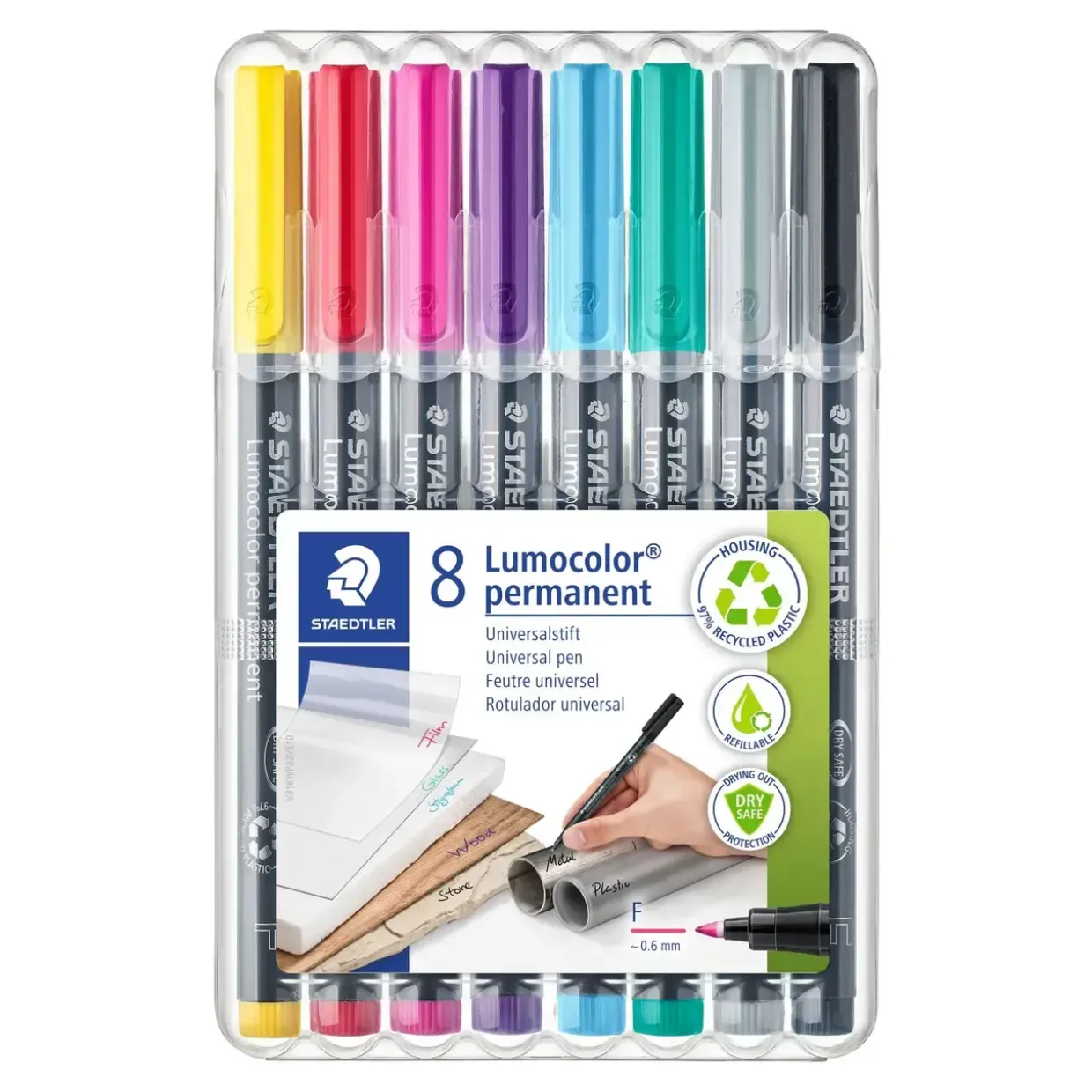 Staedtler Marker Lumocolor Perm 0,6mm ass (8)