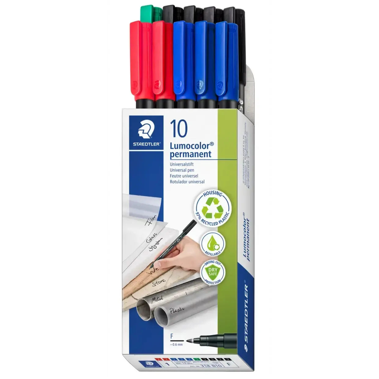 Staedtler Marker Lumocolor Perm 0,6mm ass (10)
