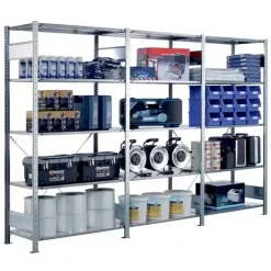 Startsektion Boltless lagerreol, rygkryds 3000x750x400 150 kg/hylde