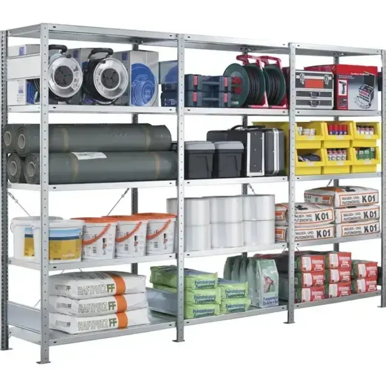 Startsektion Boltless lagerreol, rygkryds 3000x1000x800 250 kg/hylde