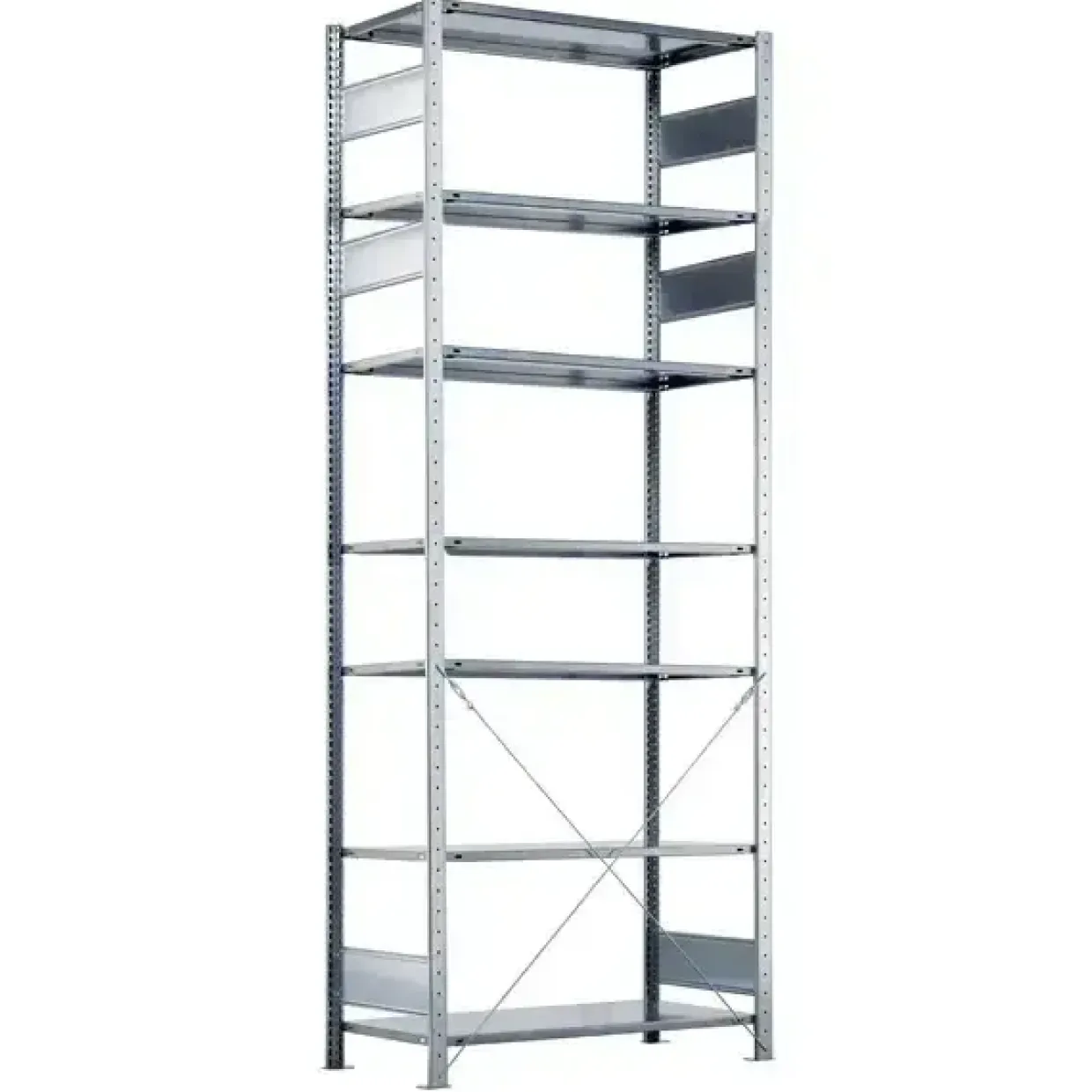 Startsektion Boltless lagerreol, rygkryds 3000x1000x800 250 kg/hylde
