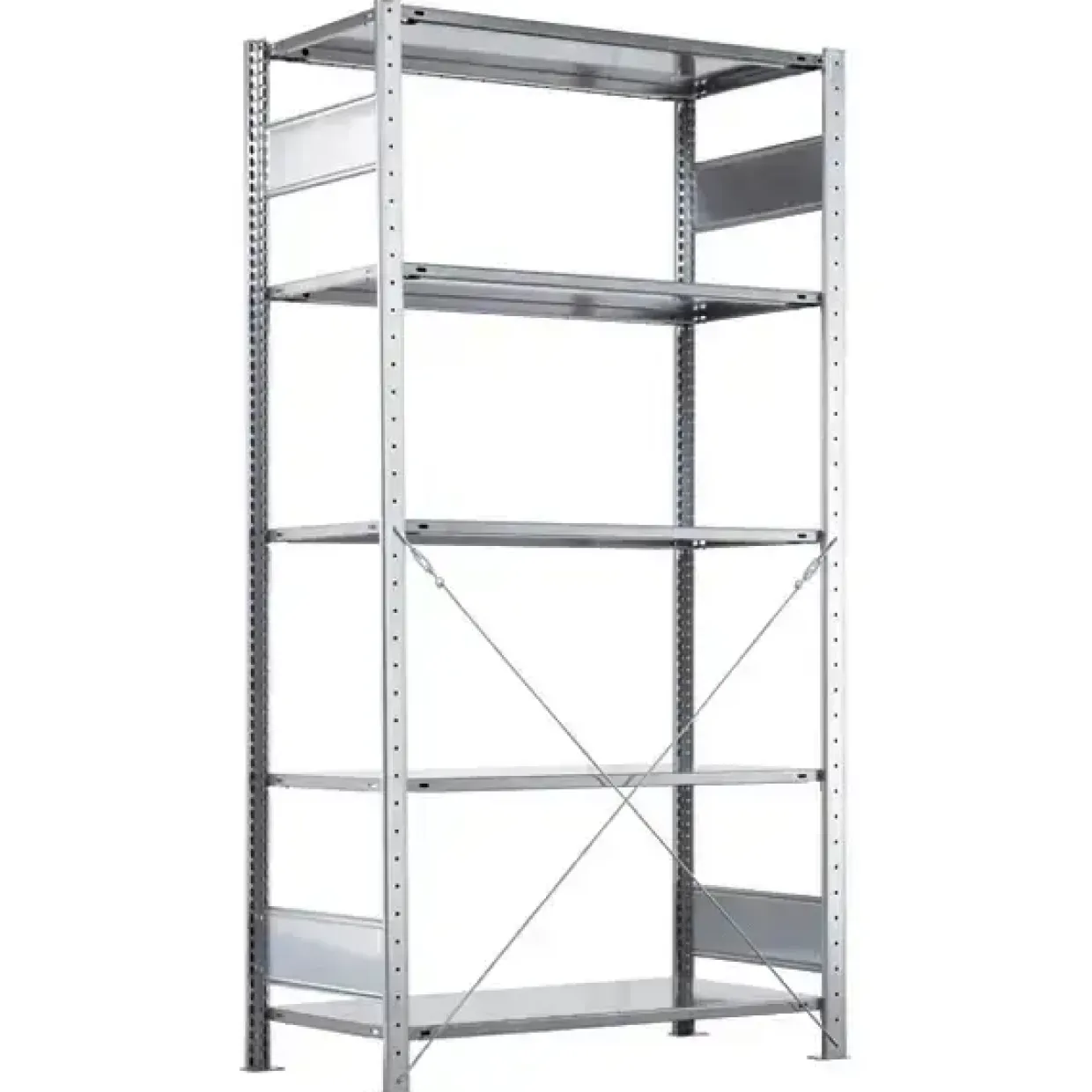Startsektion Boltless lagerreol, rygkryds 2000x1000x600 150 kg/hylde
