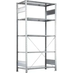 Startsektion Boltless lagerreol, rygkryds 2000x1000x400 150 kg/hylde