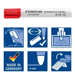 Steadtler whiteboard tusser, sæt med 4 tusser - Lumocolor 351 WP4