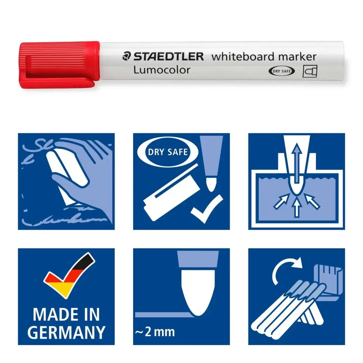 Steadtler whiteboard tusser, sæt med 4 tusser - Lumocolor 351 WP4
