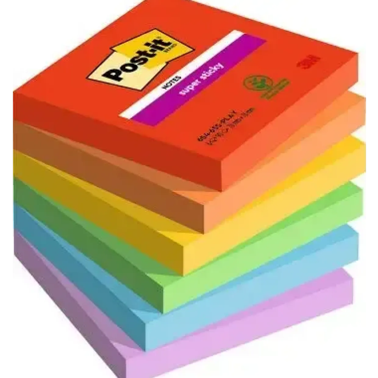 Sticky Notes - Post-it 3M Super Sticky 76x76 mm Playful - 6 blokke
