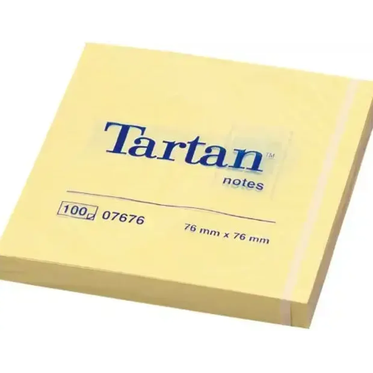 Sticky Notes - Tartan Notes - Gule - 76 x 76 mm - 12 blokke - Køb minimum 144 stk.