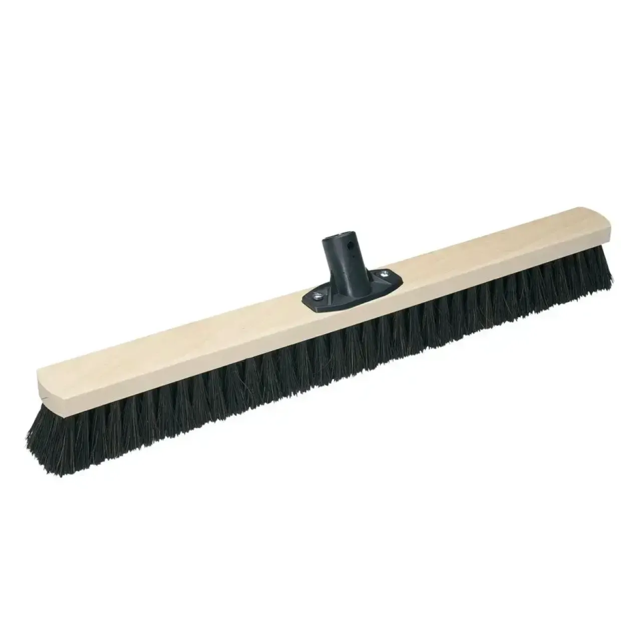Stiv kost, Vikan Classic, med gevind, brun med sorte børster, 60 cm