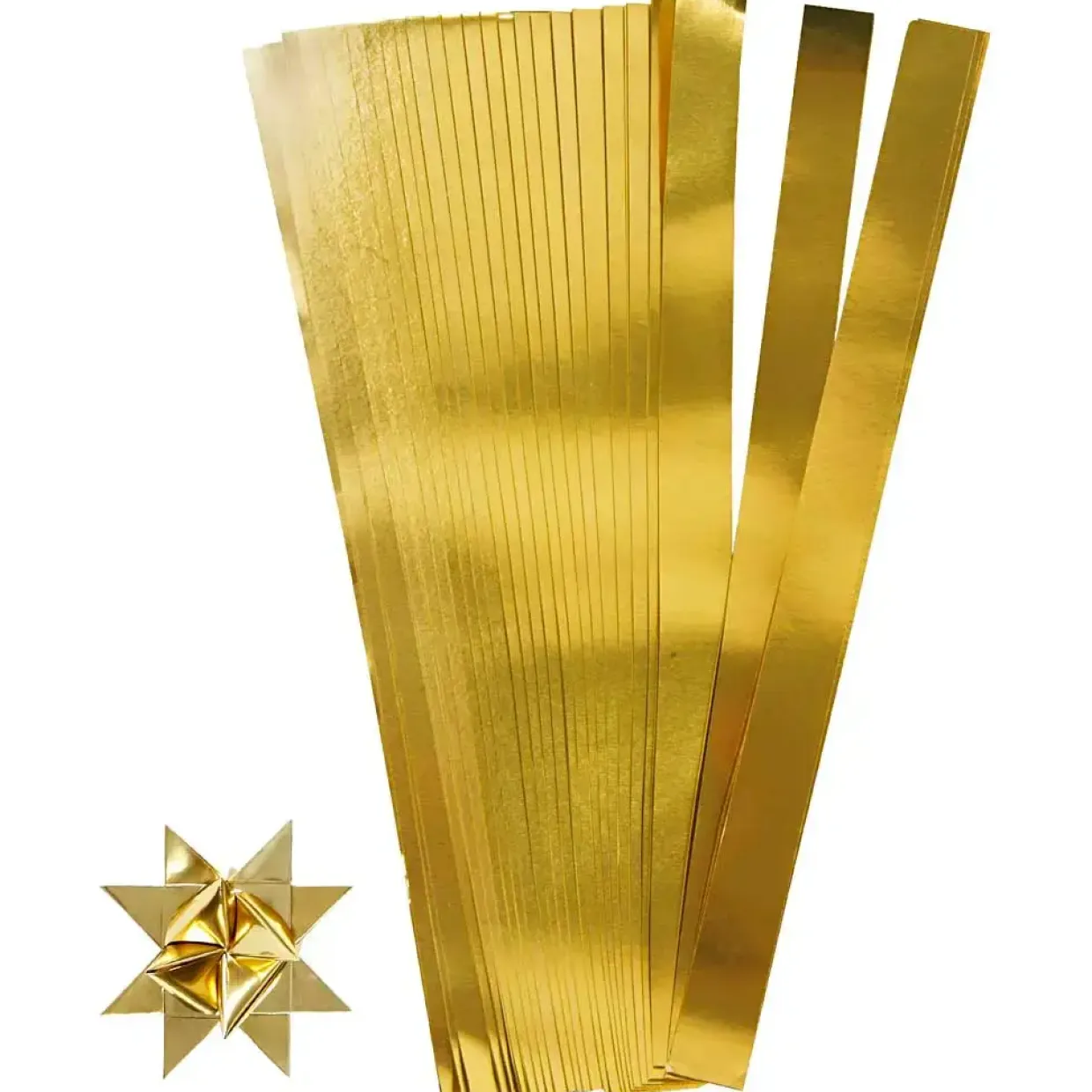 Stjernestrimler - guld - 15 mm - 45 cm - 6,5 cm dia. - 100 stk