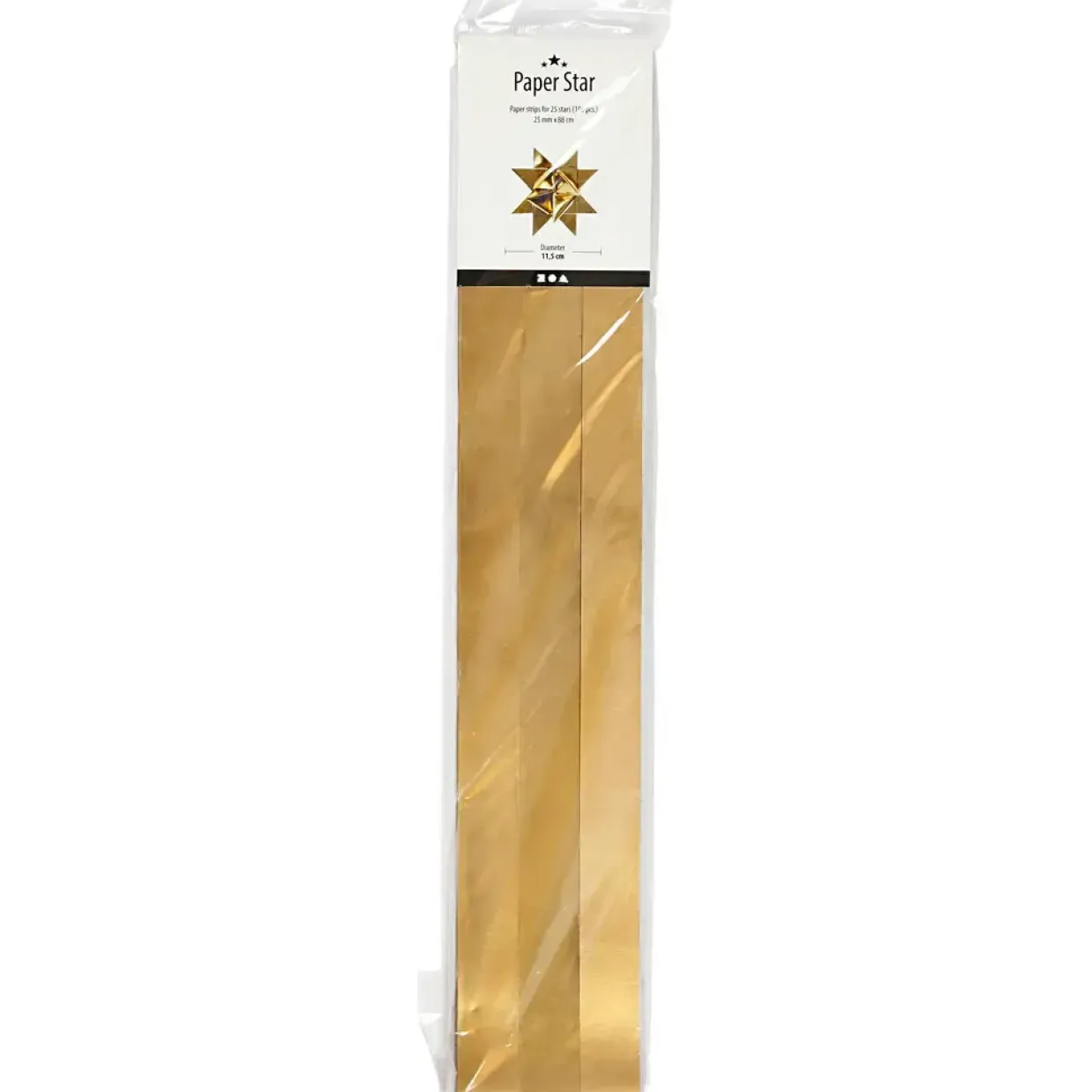 Stjernestrimler - Guld - 25 mm - Ø 11,5 cm - 73 cm længde - 100 stk
