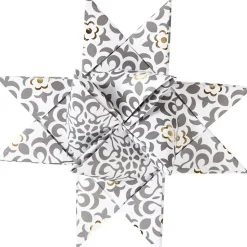 Stjernestrimler Vivi Gade hvid guld metalfolie B: 15 + 25 mm diameter 6,5 + 11,5 cm L: 44 + 86 cm - 48 stk