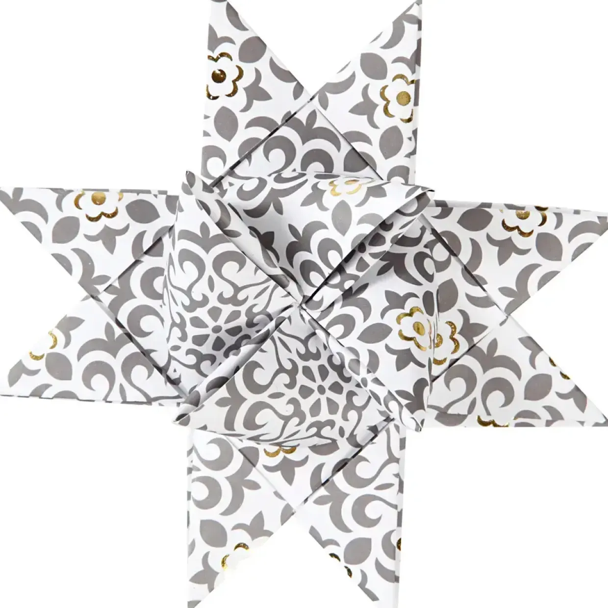 Stjernestrimler Vivi Gade hvid guld metalfolie B: 15 + 25 mm diameter 6,5 + 11,5 cm L: 44 + 86 cm - 48 stk