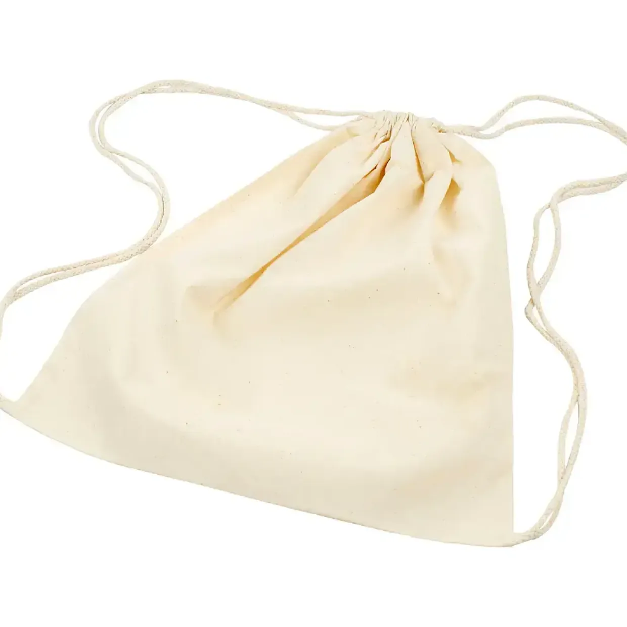 Stofpose med snor 37 x 41 cm - Lys natur farve - 3 stk