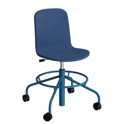 Stol ADD 5903, Fodkryds og hjul, Helbetrukket blåt tekstil, Blåt stel