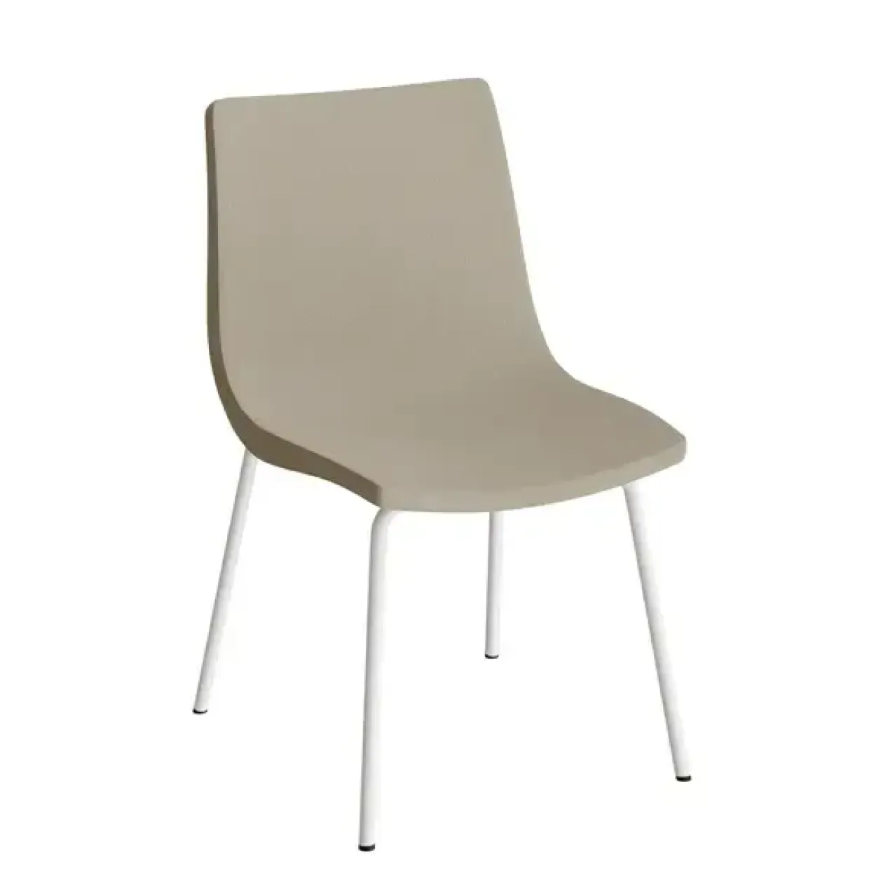 Stol Colt 10011 Beige tekstil, hvidt stel