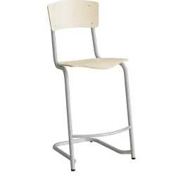 Stol Mia 196 Birk laminat, alugråt stel, siddehøjde 620mm